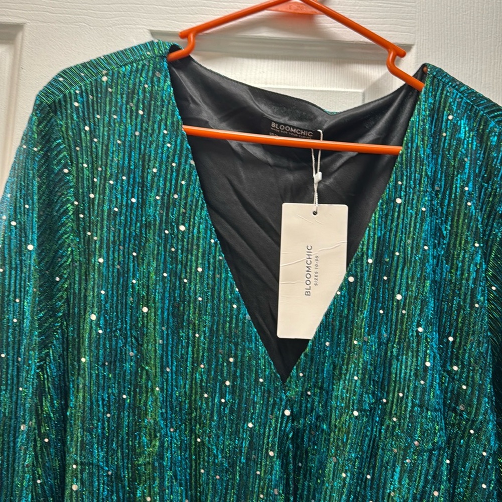 BloomChic sequin faux wrap maxi dress